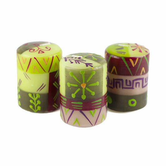ET OF THREE BOXED HAND-PAINTED CANDLES - INDAEUKO DESIGN - NOBUNTO