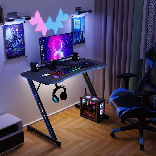 Spacious 39 Inch Ergonomic Gaming Desk With Headphone Hook-1