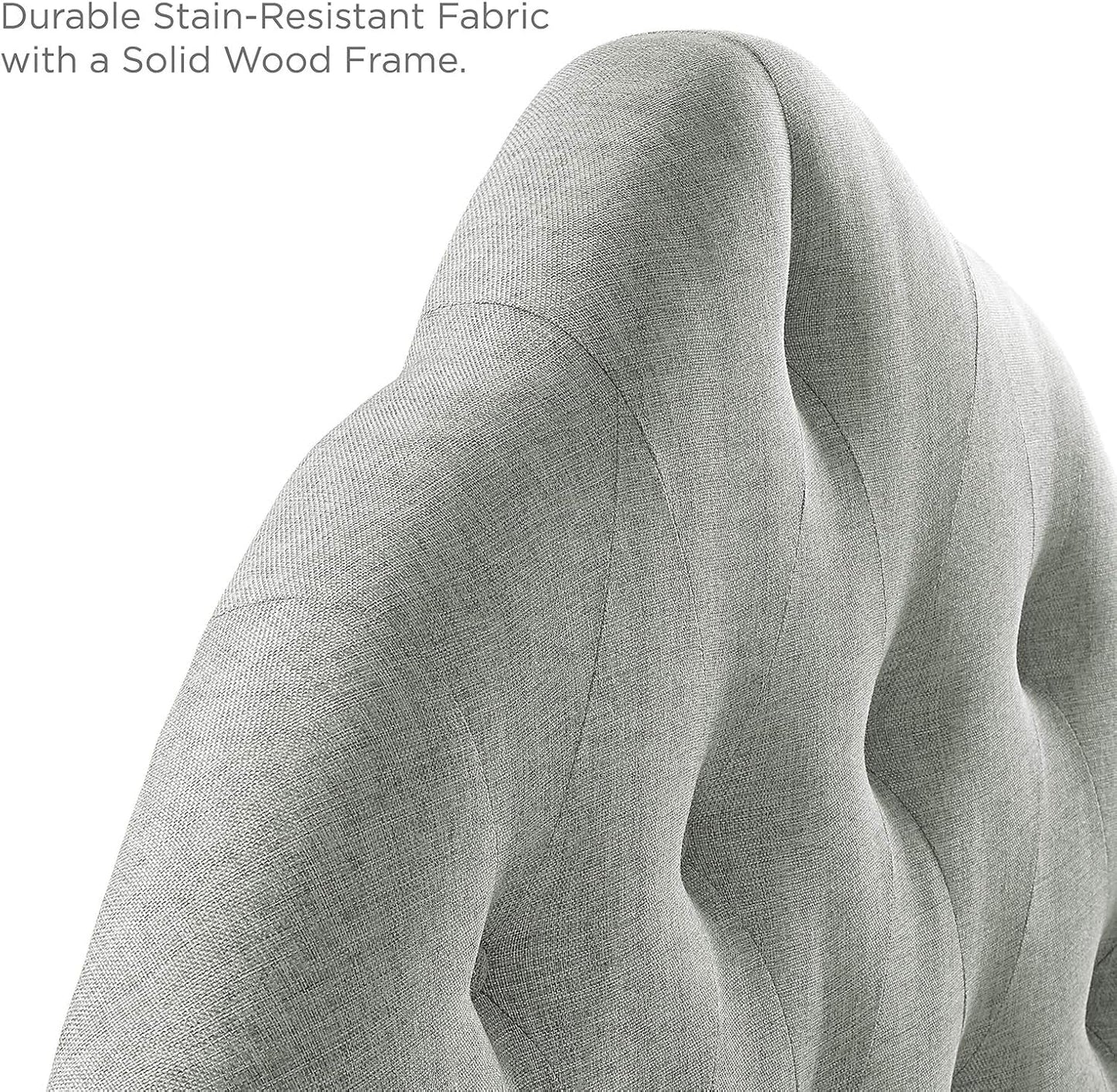 Tufted Linen Upholstered Queen Headboard with High Arch-4