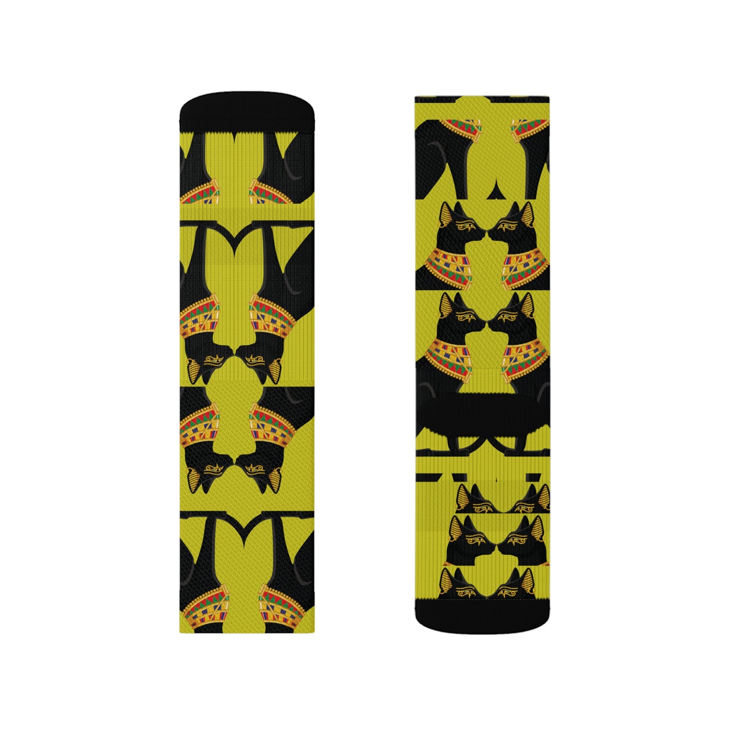 GODDESS BESTET EGYPTIAN PROTECTRESS OF LOWER EGYPT Sublimation Socks by SobG Designs