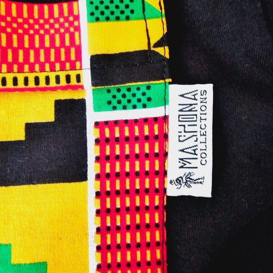 Africa Print Detailed T-Shirt | Bogolan Print Detail and Pocket-1