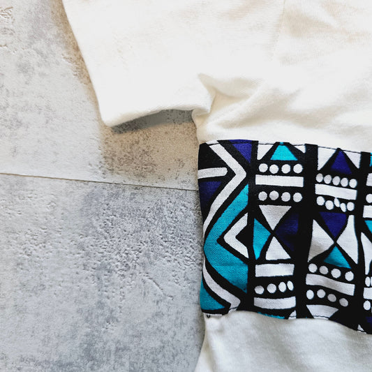 Kids T-shirt with African Ankara Print Detail | 100% cotton-1