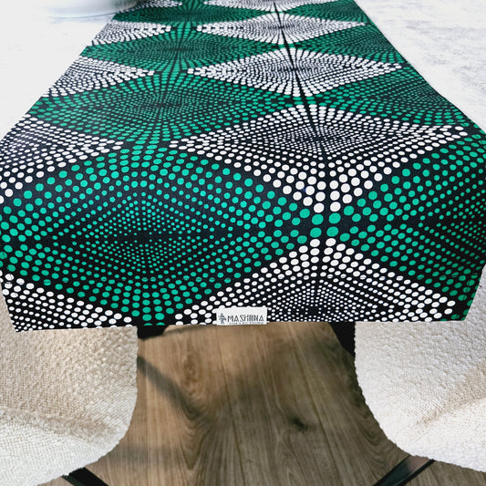 Handmade Table Runner 160x35cm | 180x35 | 200x35cm | African Print "Mudcloth" Bogolan Inspired Print Made from 100% African Print Fabric-1
