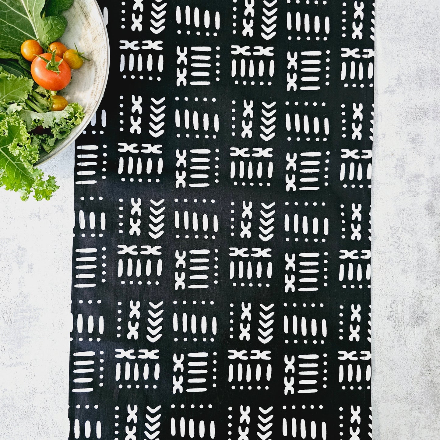 Handmade Table Runner 160x35cm | 180x35 | 200x35cm | African Print "Mudcloth" Bogolan Inspired Print Made from 100% African Print Fabric-2