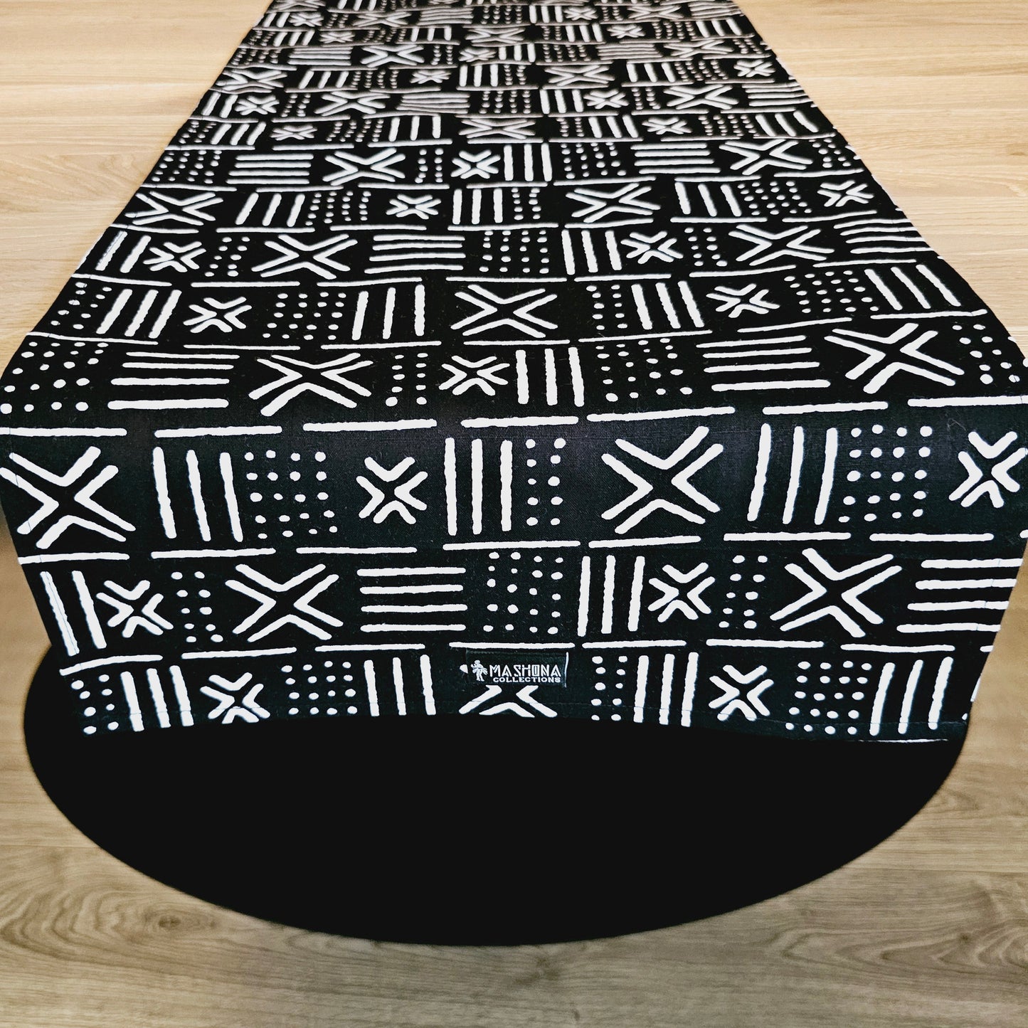 Handmade Table Runner 160x35cm | 180x35 | 200x35cm | African Print "Mudcloth" Bogolan Inspired Print Made from 100% African Print Fabric-2