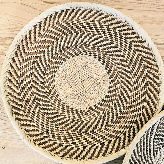 Set of 2 Handmade African Wall Baskets | Zimbabwe Baskets | Boho Wall Decor | 2B-1