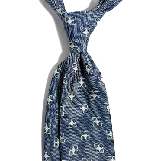 Light Blue Floral Silk Jacquard Tie-1