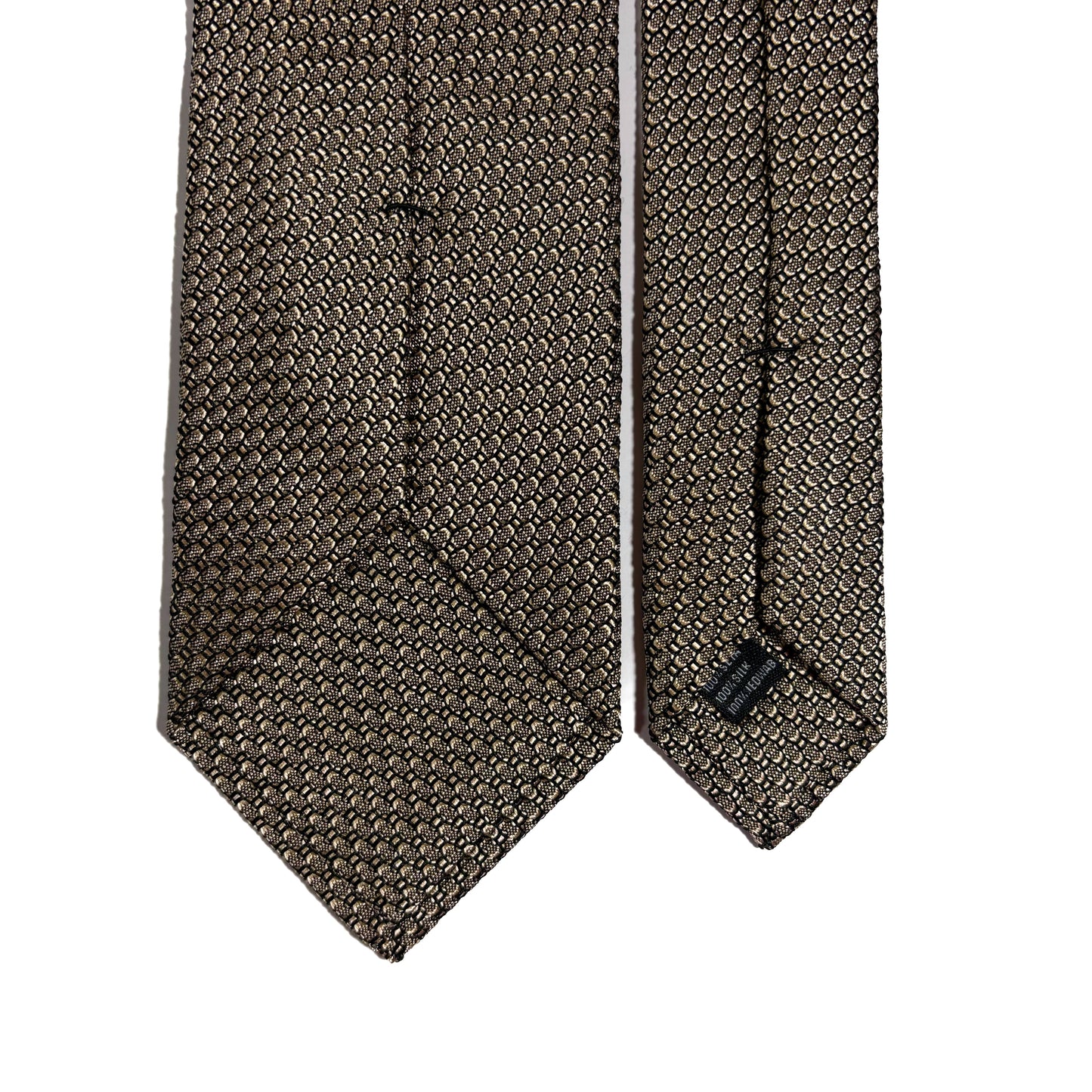 Beige Silk Grenadine Tie (Garza Grossa)-3
