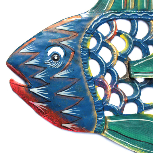 24 INCH PAINTED FISH & SHELL - CARIBBEAN CRAFT