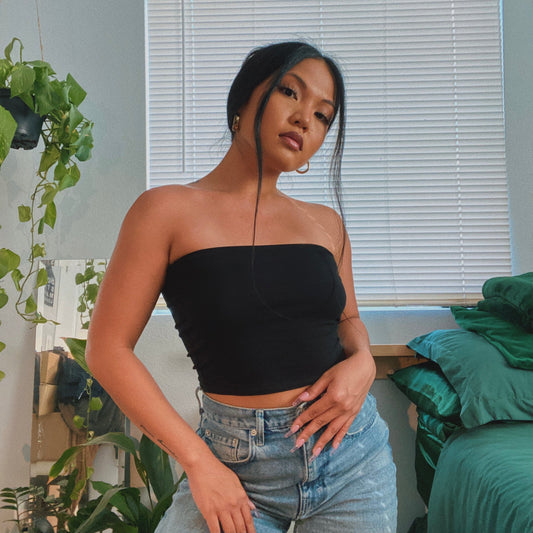 0894 - Women's Cropped Strapless Tube Top-1