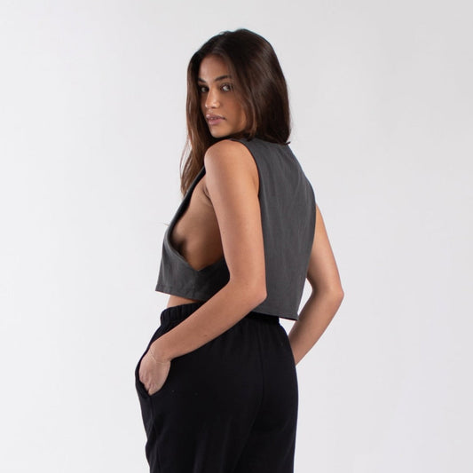 0921GD - Women's Garment Dyed Cropped Muscle Tank-1