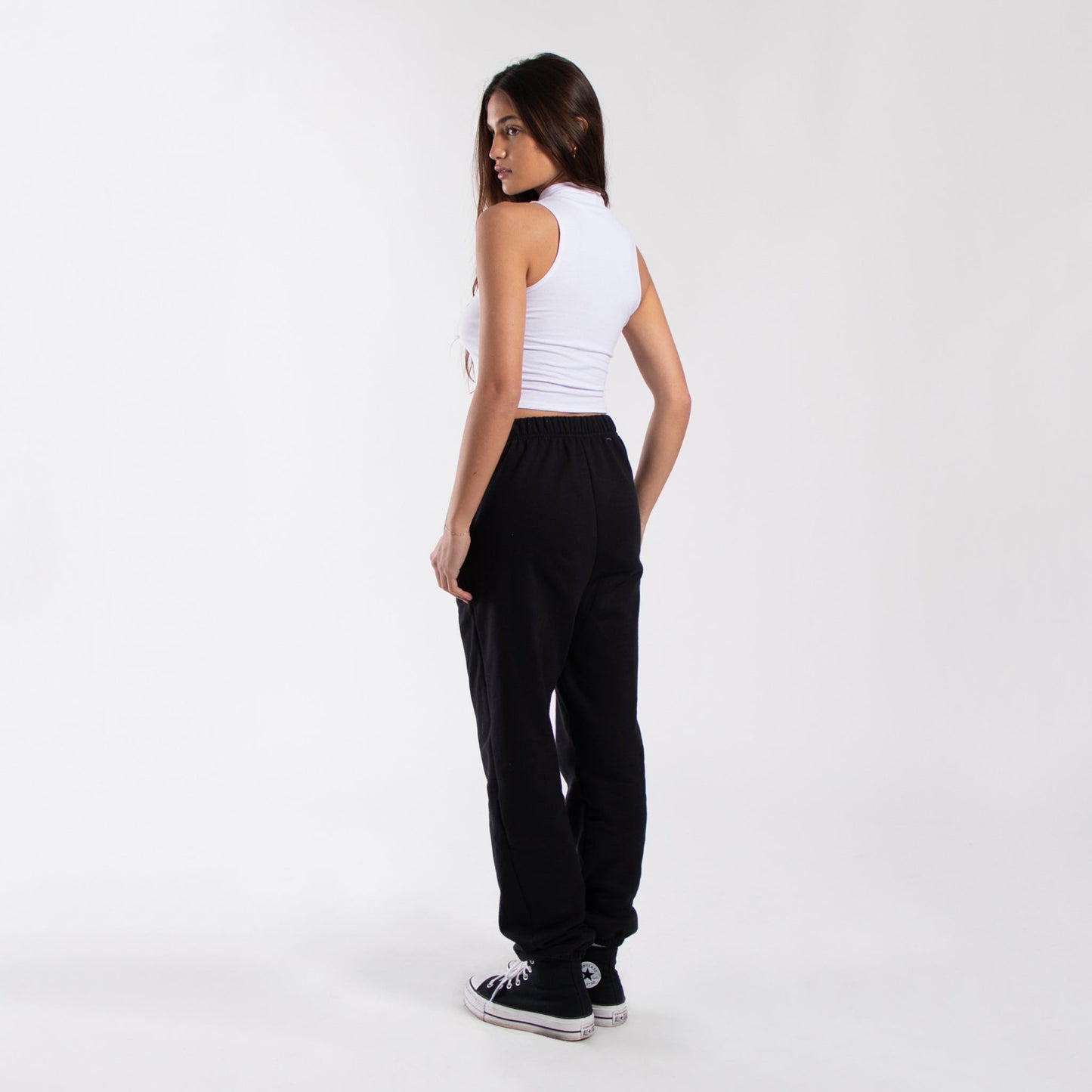0890 - Women's Mock Neck Cropped Muscle Tank-3