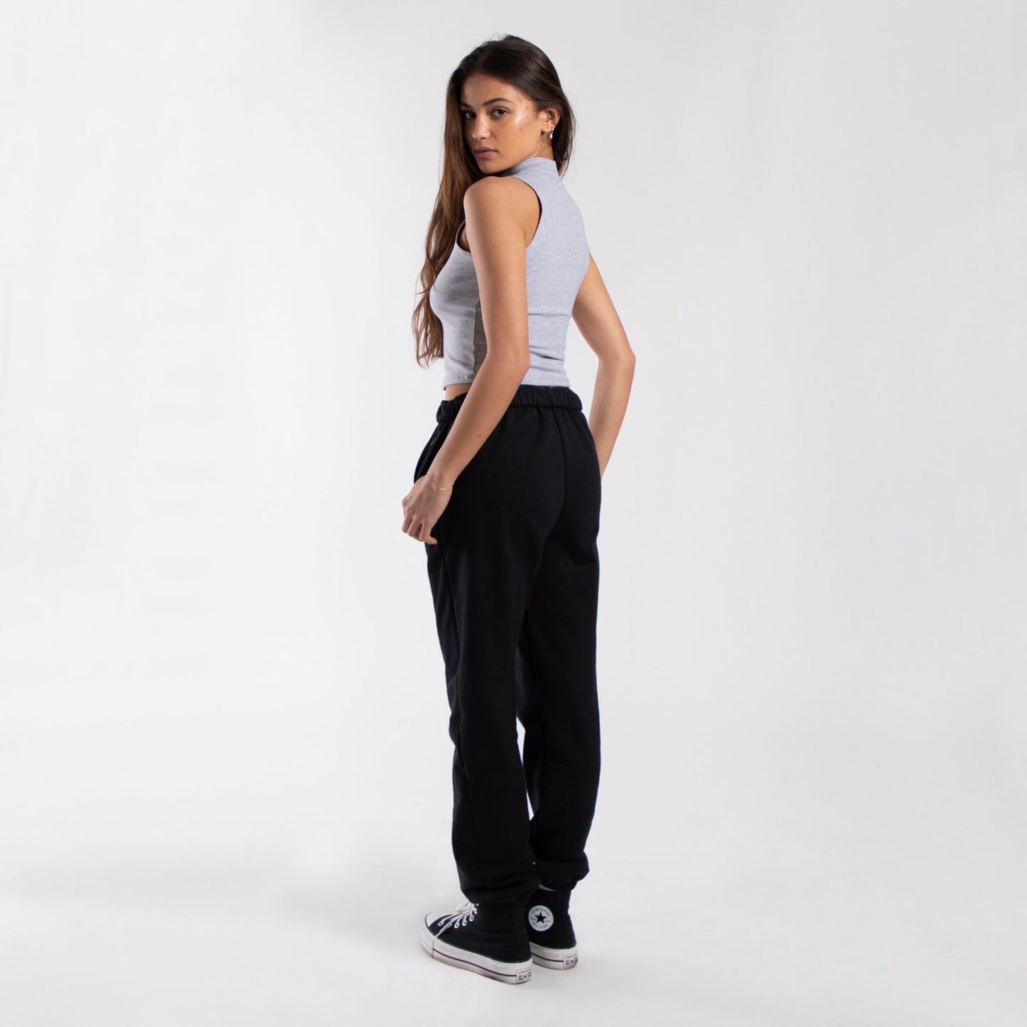 0890 - Women's Mock Neck Cropped Muscle Tank-4
