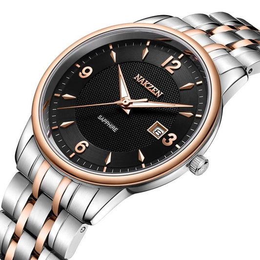 NAKZEN Men Watches Top Brand Luxury Clock Male Stainless Steel Casual Quartz Watch Mens Sports Wristwatch relogio masculino-1