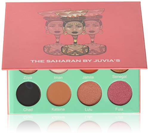 Juvia's Place The Saharan - Reds, Black, White, Golds, Peach, Shades of 12, Nude Eyeshadow Palette, Professional Eye Makeup, Pigmented Eyeshadow Palette for Eye Color & Shine