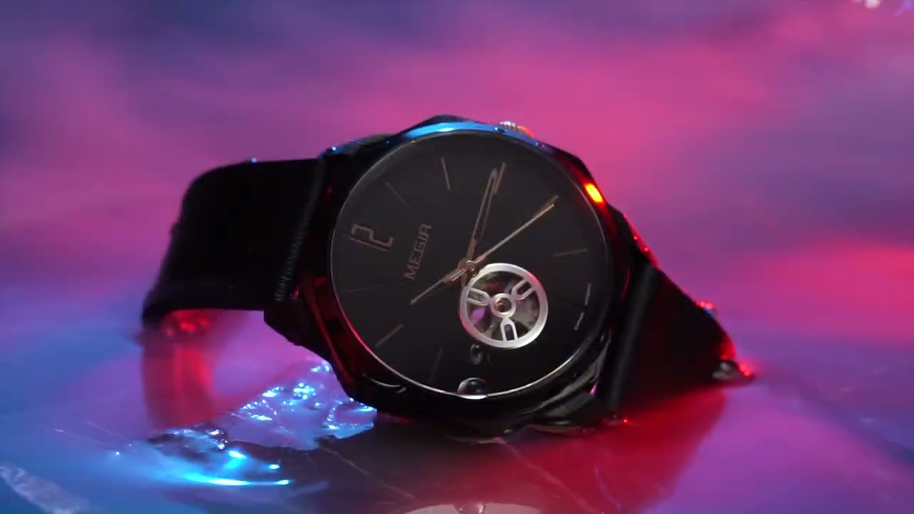 MEGIR Retro Men's Wristwatch Luxury Automatic Mechanical Watches Leather Strap Sapphire 5ATM Waterproof Watch Relogio Masculino-9