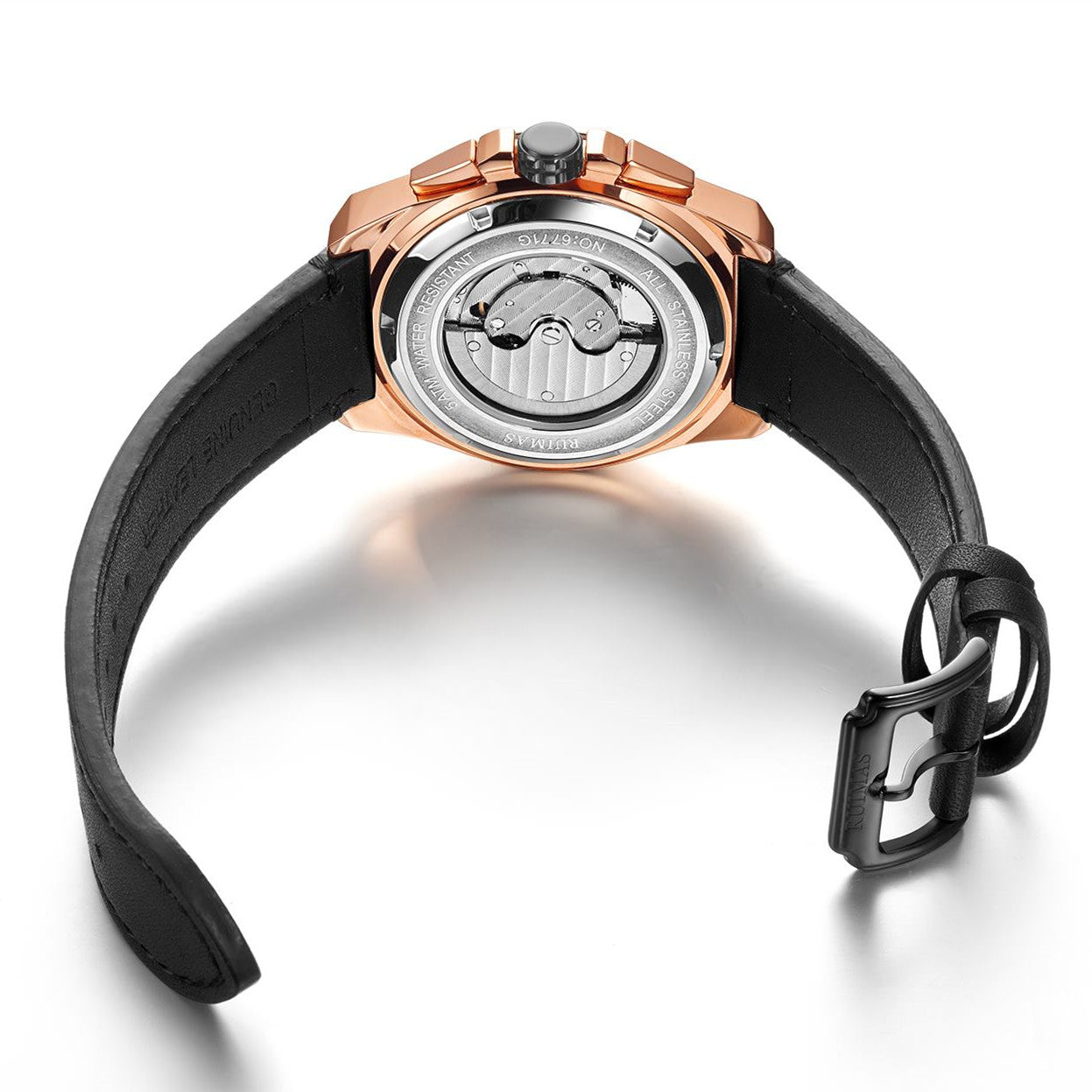 RUIMAS Luxury Men Watches Automatic Mechanical Watch Fashion Sport Casual Wristwatch Leather Strap Luminous Date Male Clock 6771-9