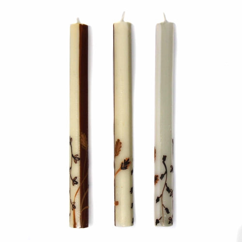 TALL HAND PAINTED CANDLES - THREE IN BOX - KIWANJA DESIGN - NOBUNTO