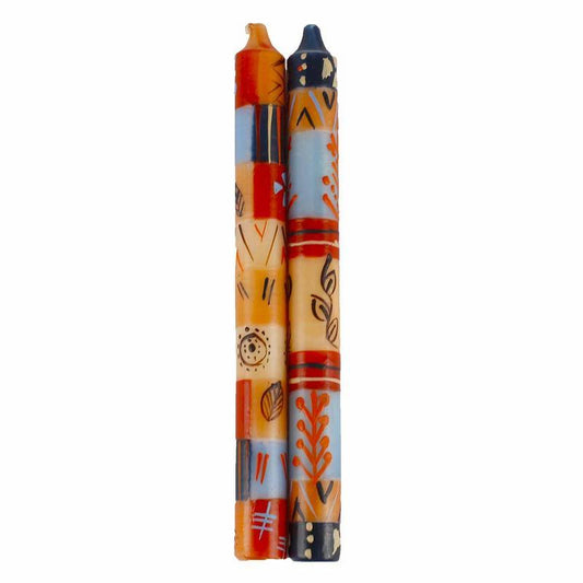 HAND PAINTED CANDLES IN UZUSHI DESIGN (PAIR OF TAPERS) - NOBUNTO