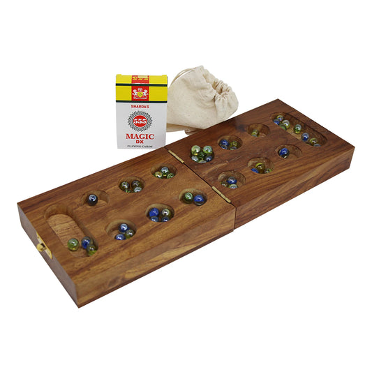 HANDMADE MANCALA CRIBBAGE COMBO GAME