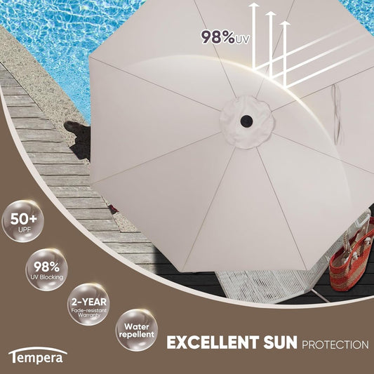 Patio Market Outdoor Table Umbrella with Push Button Tilt and Crank,Large Sun Umbrella with Sturdy Pole&Fade Resistant Canopy,Easy to Set-1