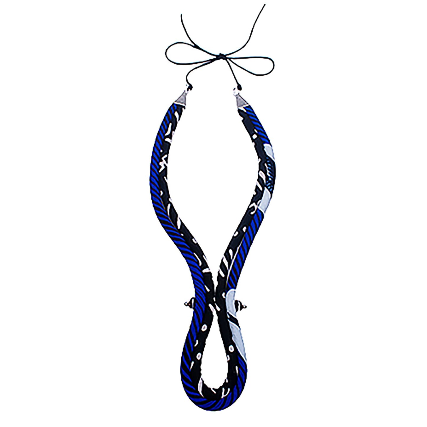 African Necklace for Men | Blue and Black Ankara Necklace | Men’s Corded Neck Tie | Men’s African Tie | Mens Tribal Jewelry | Black, Blue, White | Afrocentric Collar | Cloth & Cord