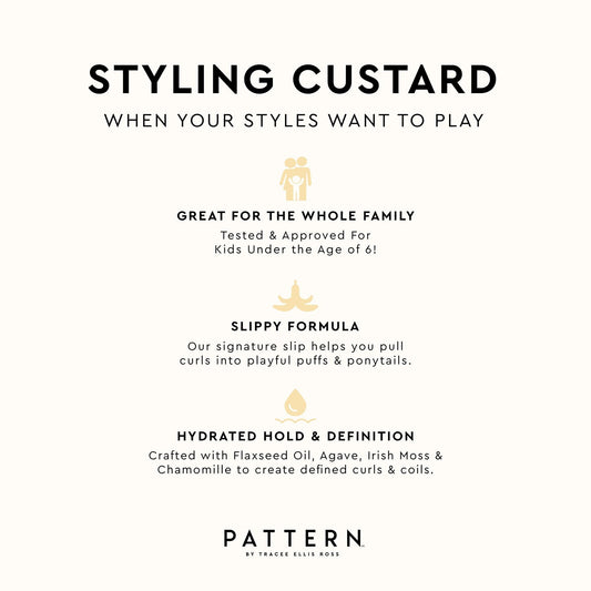 PATTERN Beauty by Tracee Ellis Ross Styling Custard, 15 Fl Oz, Best for Curlies, Coilies and Tight-Textured Hair, 3a-4c