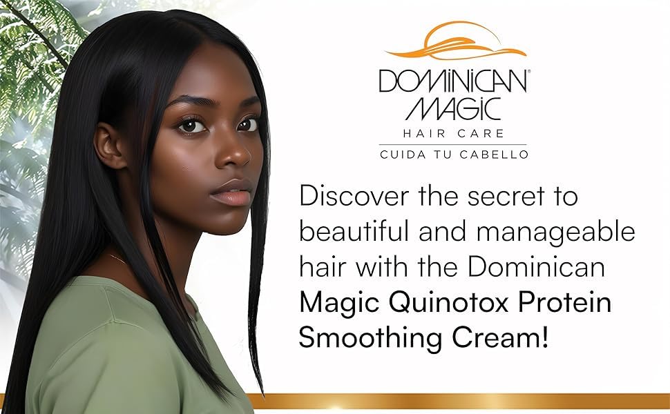 Dominican Magic Quinotox Protein Smoothing Cream, Quinoa Hair Botox, Keratin, Volume and Frizz Control, All Hair Types