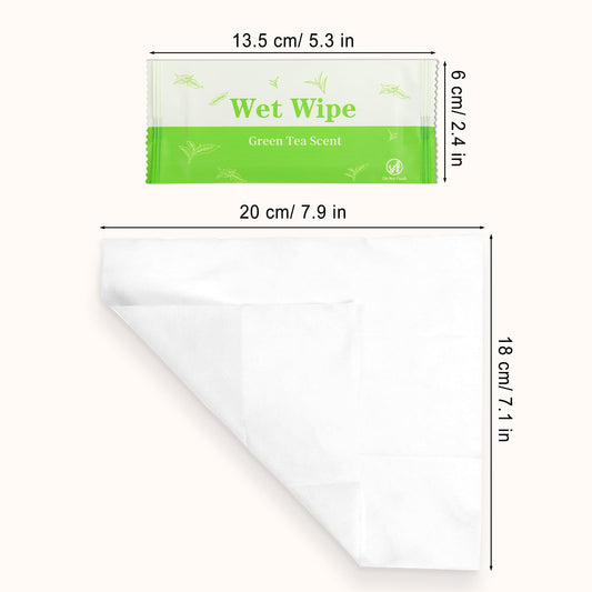 Hipruict Individual Hand Wipes, 500 PCS Wet Wipes Individually Wrapped, Wet Napkins Travel Size for Wedding, Barbecue, Restaurant, Green Tea Scent