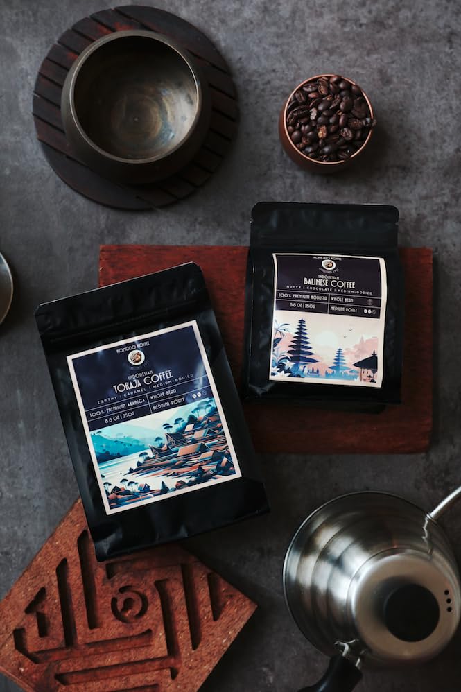 Komodo Koffee Organic Balinese Specialty Coffee sourced from Bali, Indonesia - Whole bean - Medium Roast 8.8oz (250g)