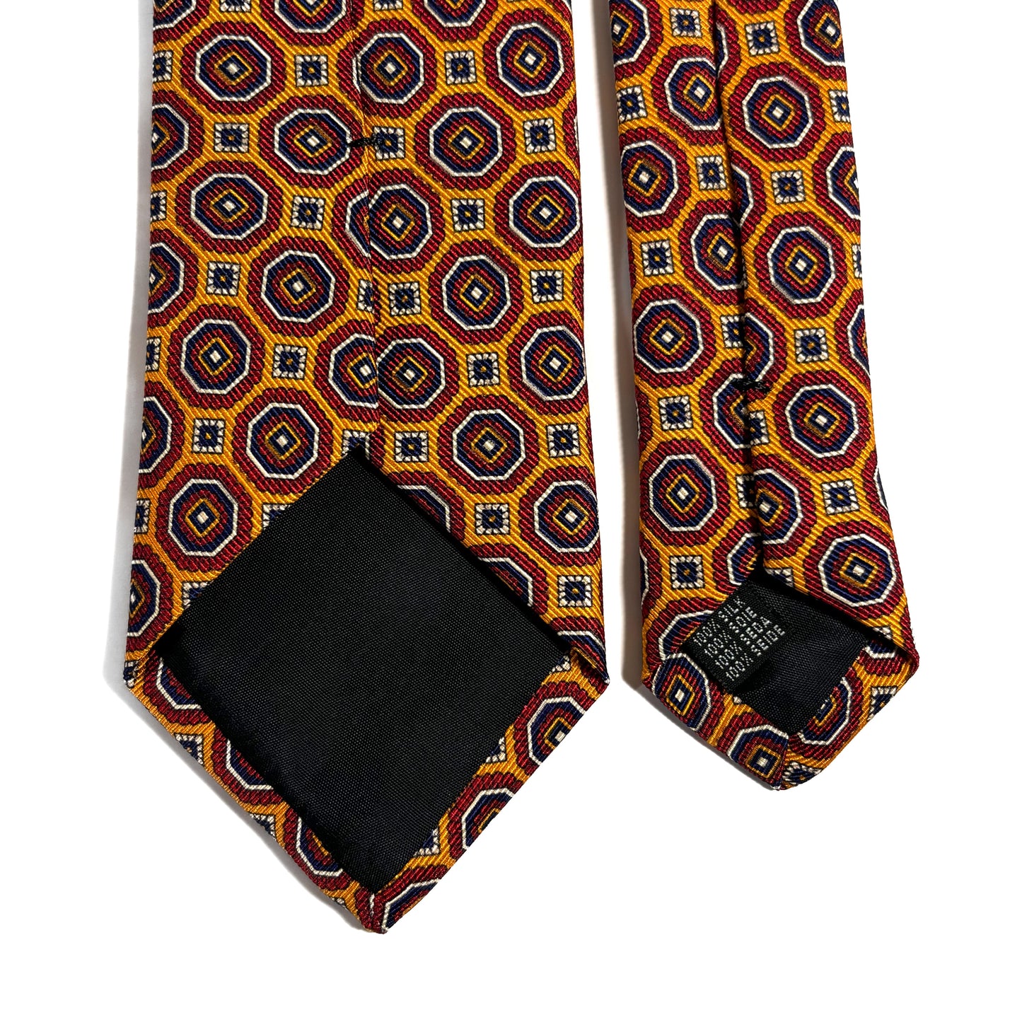 Orange & Red Floral Medallion Silk Tie (Handmade in Italy)-3