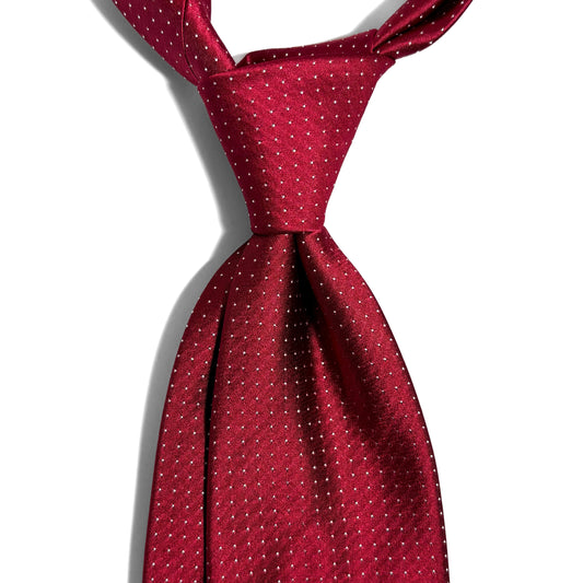 Red Polka Dot Silk Jacquard Tie-1