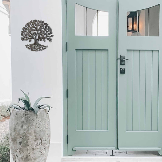 4 INCH TREE OF LIFE DRAGONFLY METAL WALL ART - CROIX DES BOUQUETS