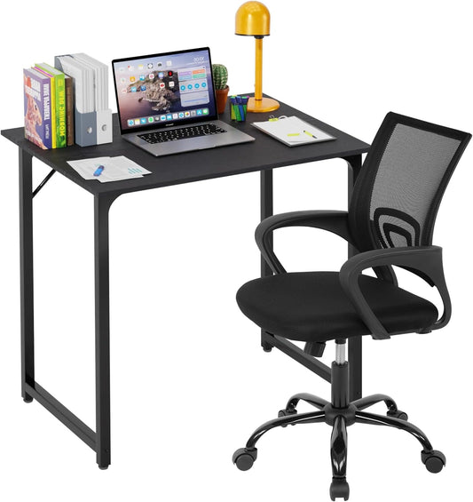 Black 32 Inch Desk & Chair Set, Adjustable-1