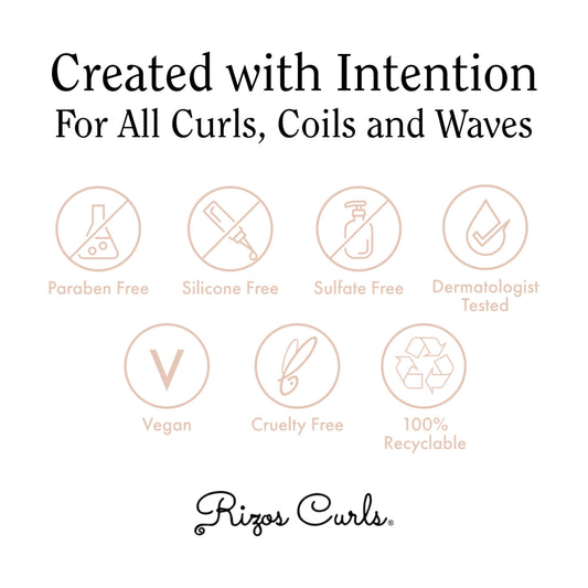 Rizos Curls Deep Conditioner, Strengthens & Moisturizes Hair while Controlling Frizz, Add Softness and Manageability with Coconut Oil, Sunflower Oil & Shea Butter, 10 oz