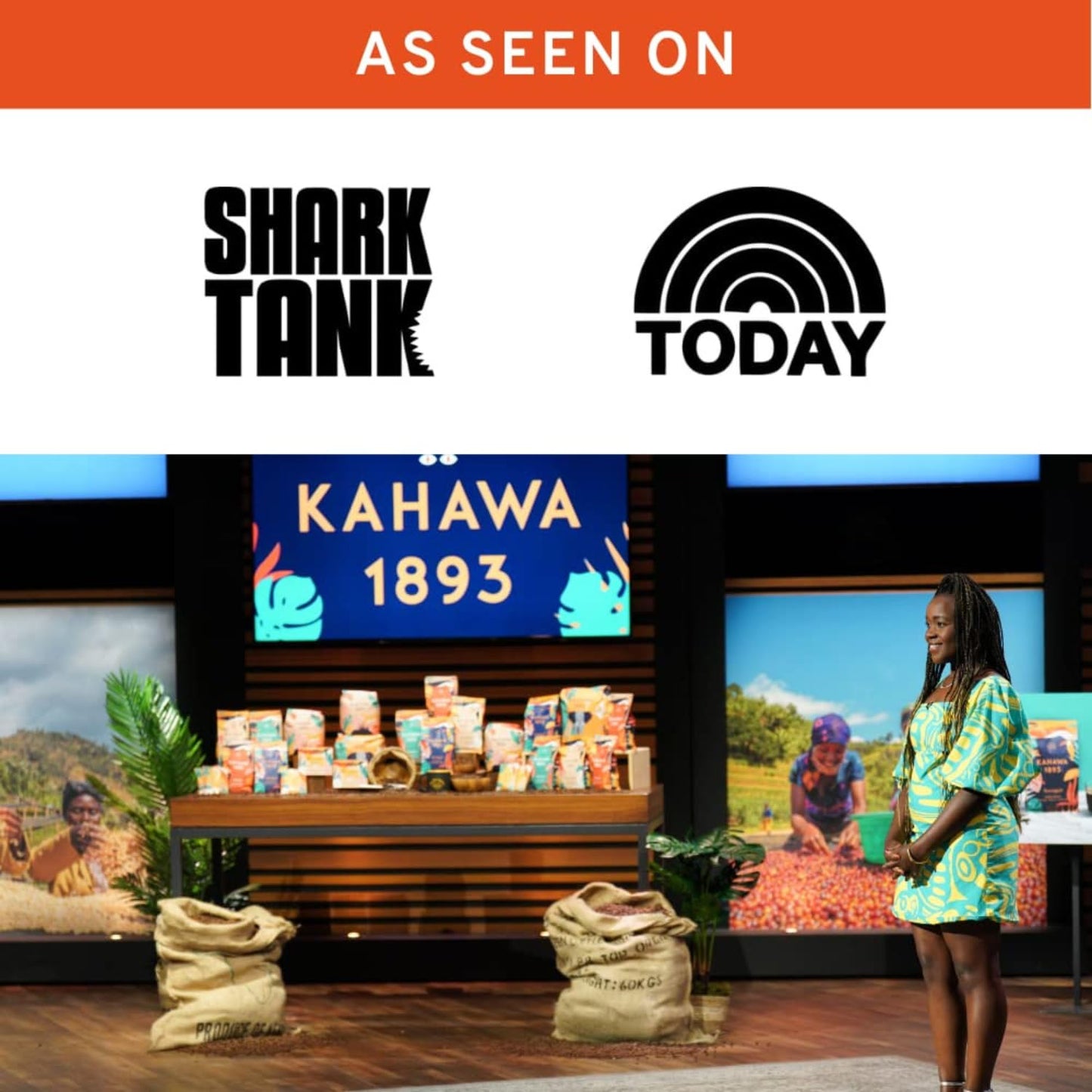 KAHAWA 1893 - Whole Coffee Beans - Kenya Single Origin - Great for Iced Coffee - As Seen on Shark Tank - Medium Roast - Directly Farmer Sourced from Kenya - Tasting Notes: Blackcurrant & Apricot -2ct
