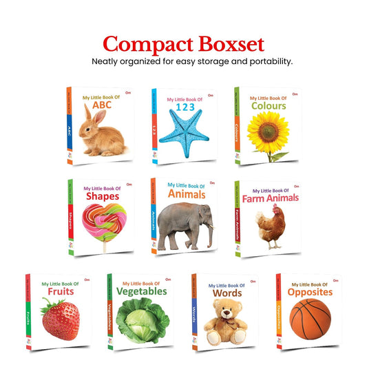 My First Library: 10 Board Books for Babies & Toddlers – ABC, Numbers, Colors, Animals & More Early Learning Gift Set for Kids