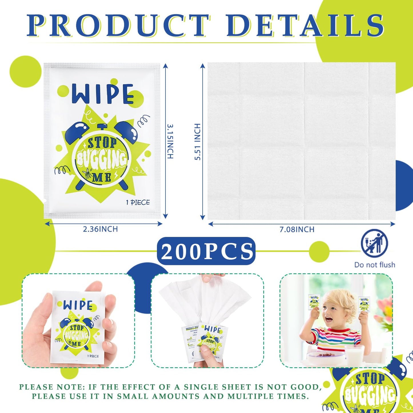 Tondiamo 200 Pcs Peppermint Wipes Mint Travel Individually Wrapped Bulk Wipes for Summer Outdoors Long Lasting Comfortable Hiking