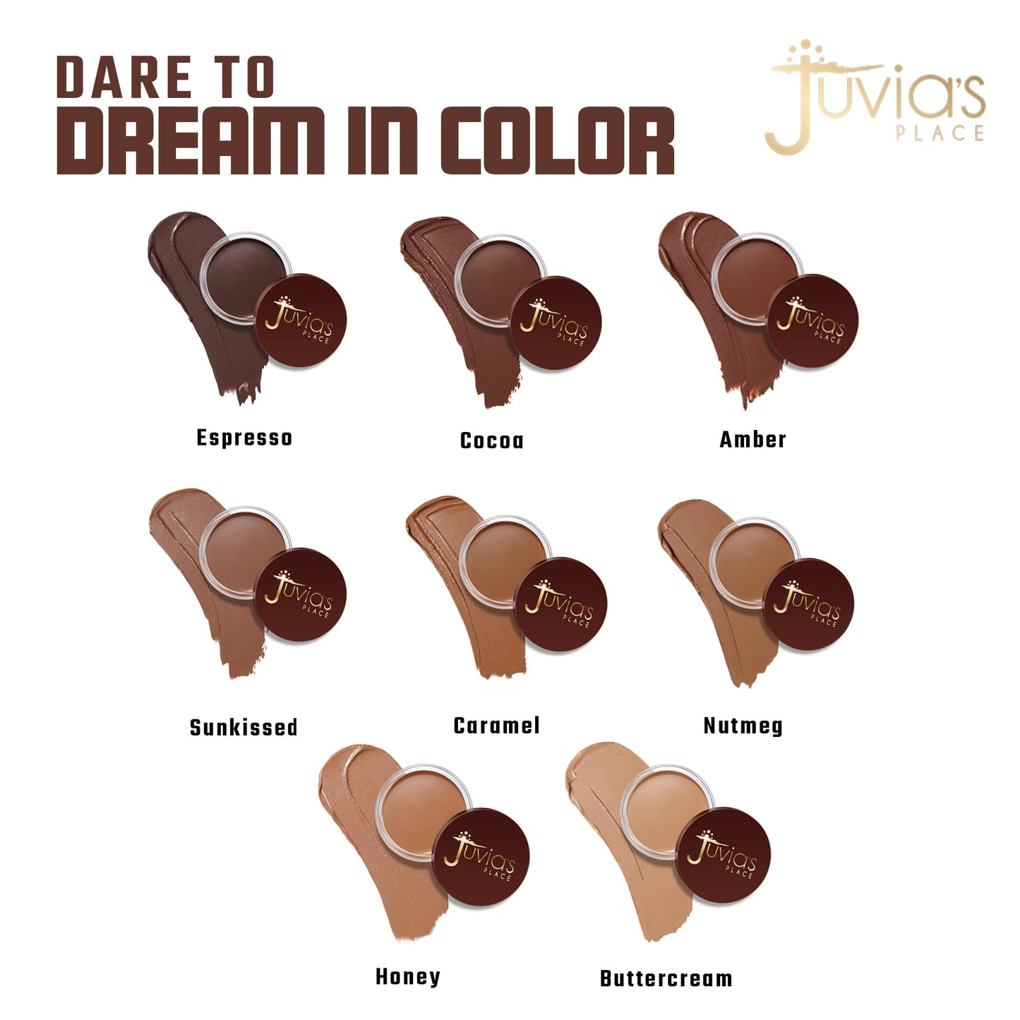 Juvia's Place Bronzed Cream Bronzer Honey - Creamy Bronzing Makeup Beauty Glow Sun Kissed Cheek Matte Shimmer Contour Long Lasting Finish Pigmented Bronze Light Buildable Blendable
