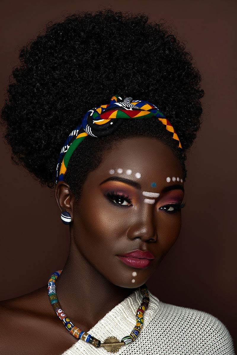 African Head Piece for Women| 3 Strand Blue, White, Green Knotted Headband| Afrocentric headband | Cloth & Cord