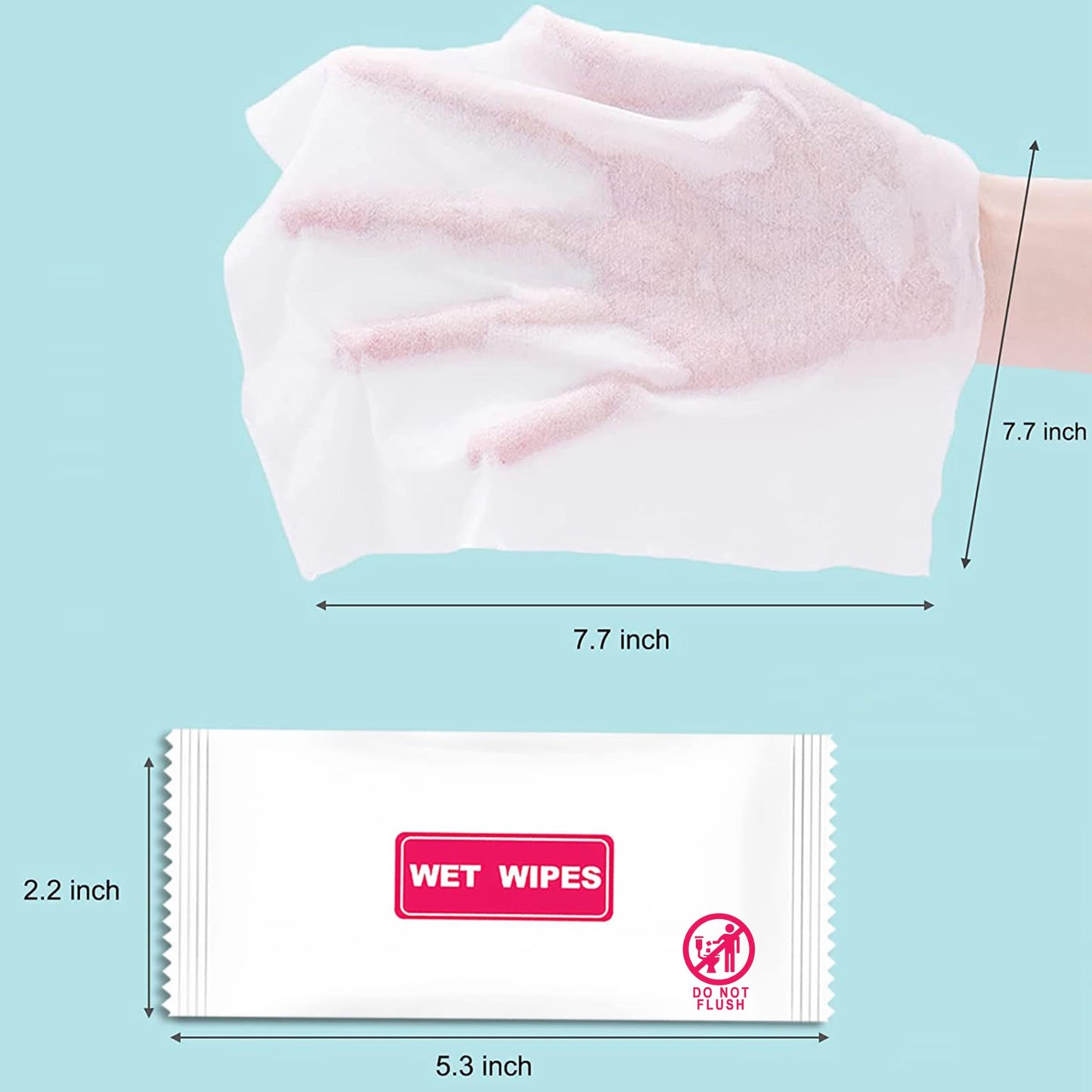 Gisdo 200 pcs Wet Wipes Individually Wrapped,Clean Wipe Individual Wipes Bulk for Travel for Hands, Face Cleaning