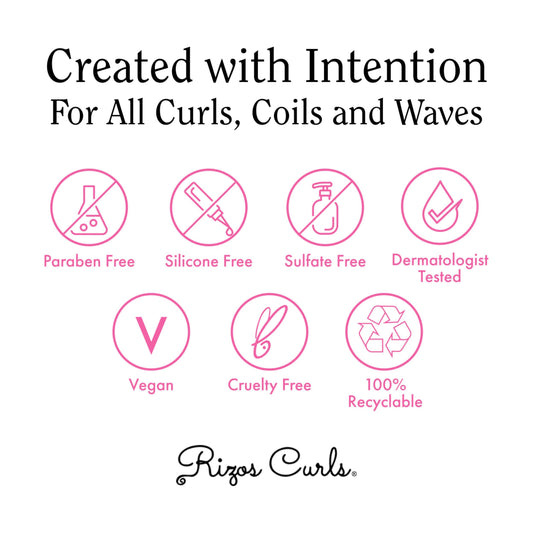 Rizos Curls Hydrating Shampoo, Gently Cleanse, Deeply Moisturizes & Nourishes Scalp, Soft & Healthy Hair from Shea Butter & Moringa Oil, For All Hair Types 1a - 4c, 10 oz
