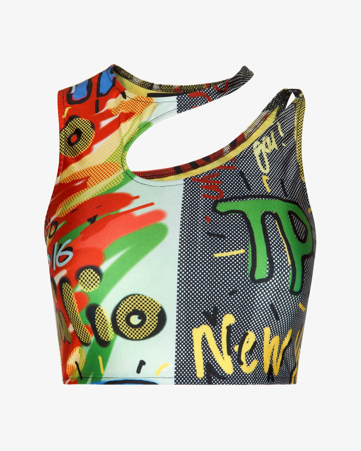 Crop Top, L, Graffiti Print