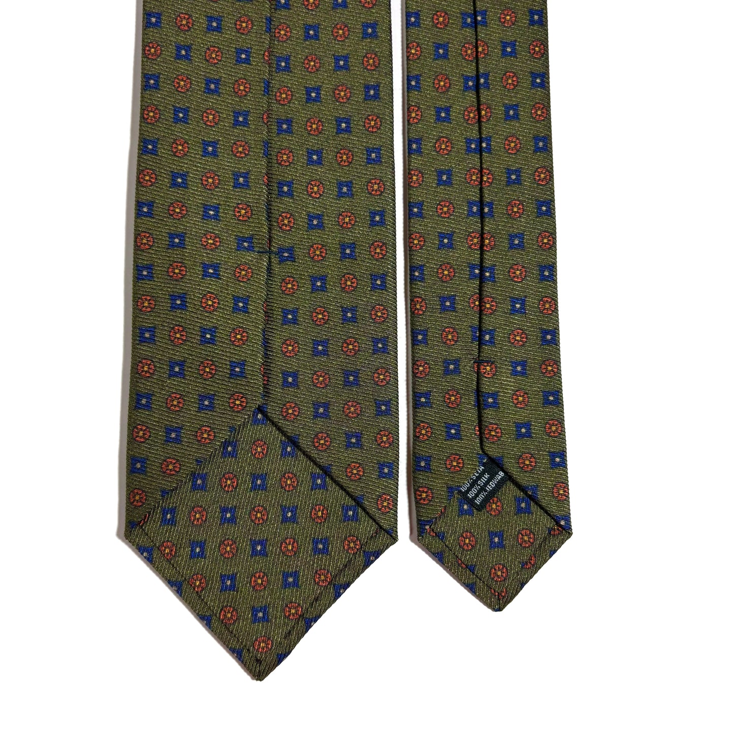 Fern Green Floral Italian Madder Silk Tie-3