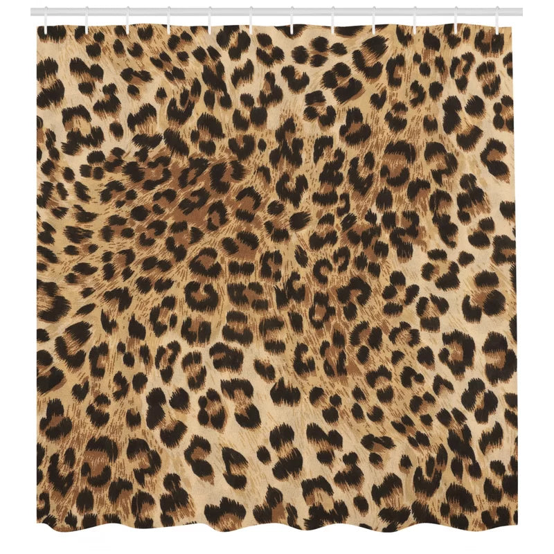 Animal Print Shower Curtain with Hooks Included