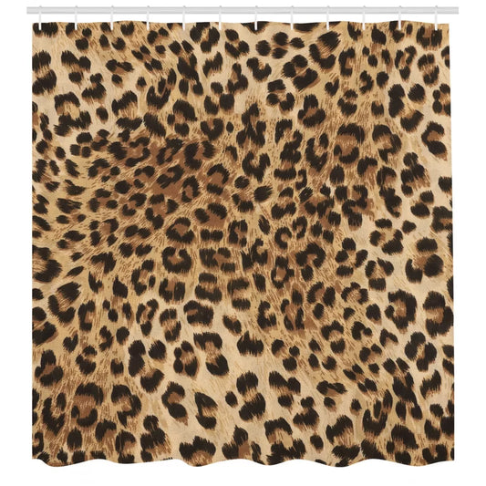 Animal Print Shower Curtain with Hooks Included
