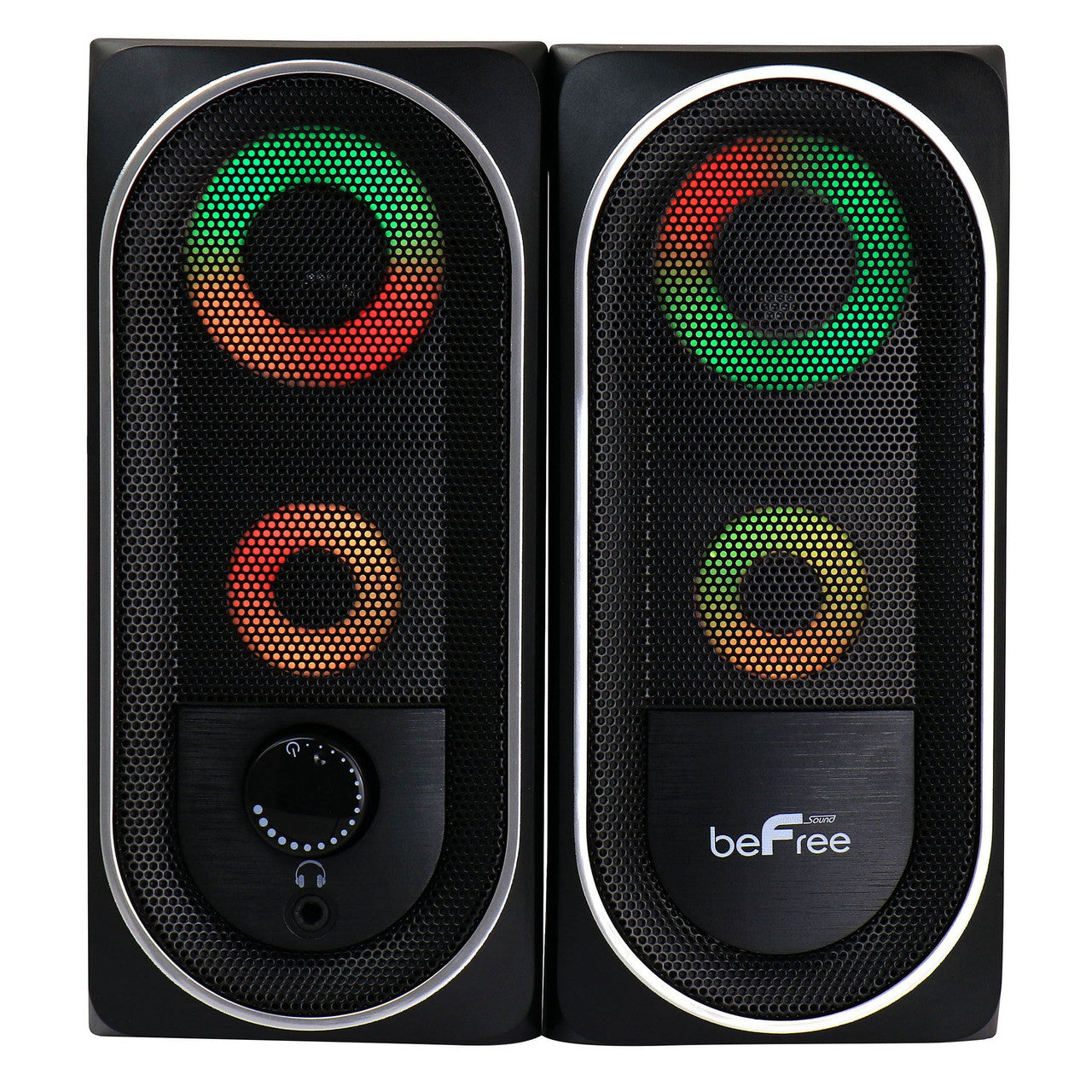 beFree Sound 2.0 Computer Gaming Speakers with LED RGB Lights-0