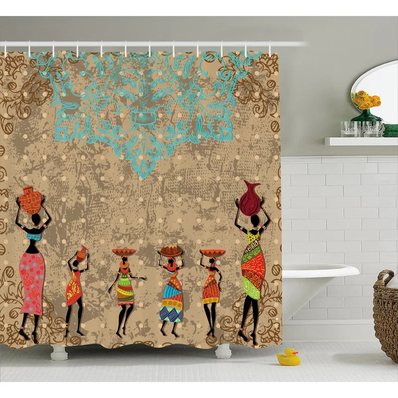 Dalmazio Damask Shower Curtain with Hooks Included