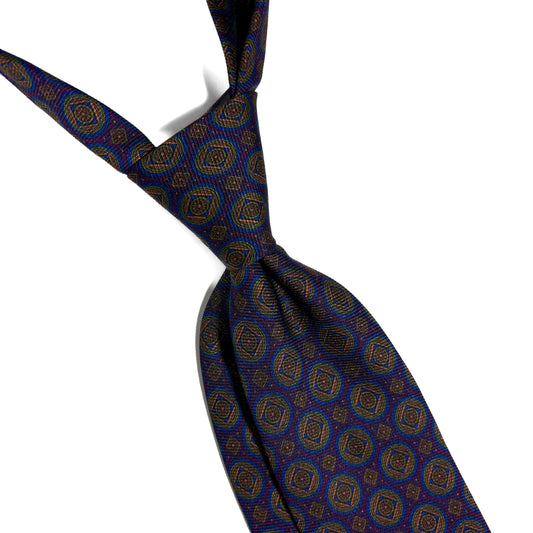Purple Medallion Italian Madder Silk Tie-1