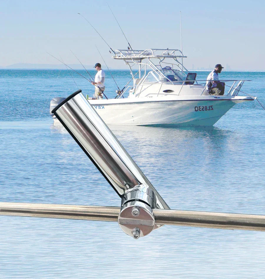 2PCS Stainless Steel Clamp-On Fishing Rod Holders-2